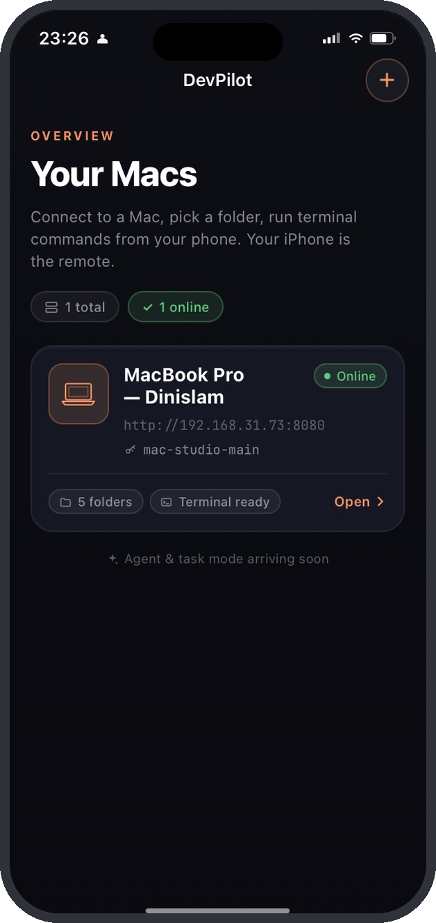 Cmdora — Your Macs screen on iPhone